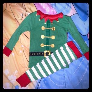 Cute 12m Elf Christmas PJ Outfit Set Red Green